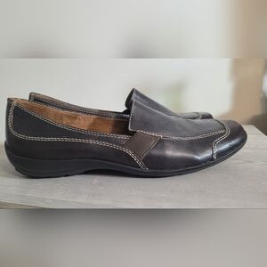 Naturalizer Natural Sole Dark Brown Leather Slip On Loafer Shoe Sz 9.5M